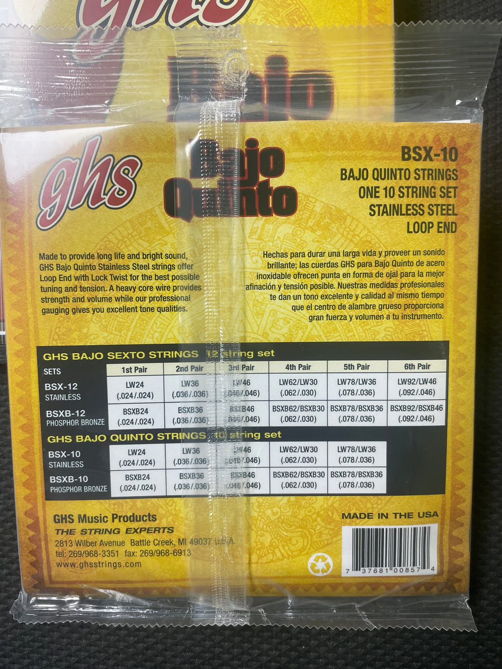 Ghs bajo quinto stainless steel