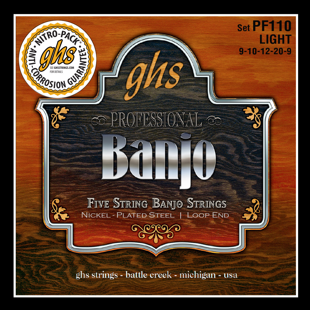 GHS BANJO NICKEL-PLATED 5 STRING LIGHT